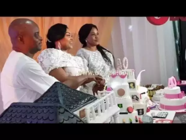 Video: Mercy Aigbe Cuts Her Gigantic Cake With Her Loved Ones & Friends At Her 40Th Birthday Party In Lagos